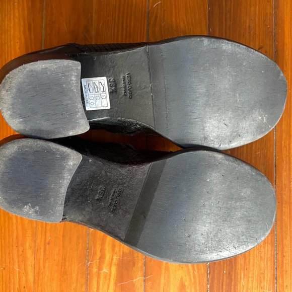 Heeled Black Textured Ankle Boots 36.5 - Picture 4 of 4